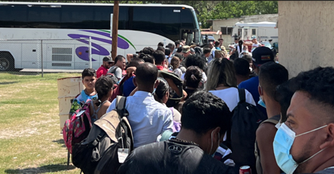 illegal border-crossers just hours after Border Patrol dropped them off from short detention stays at the Val Verde Border Humanitarian Coalition