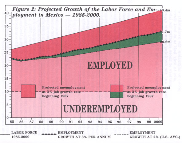 GRAPH: Projected Growth of the Labor Force and Employment in Mexico