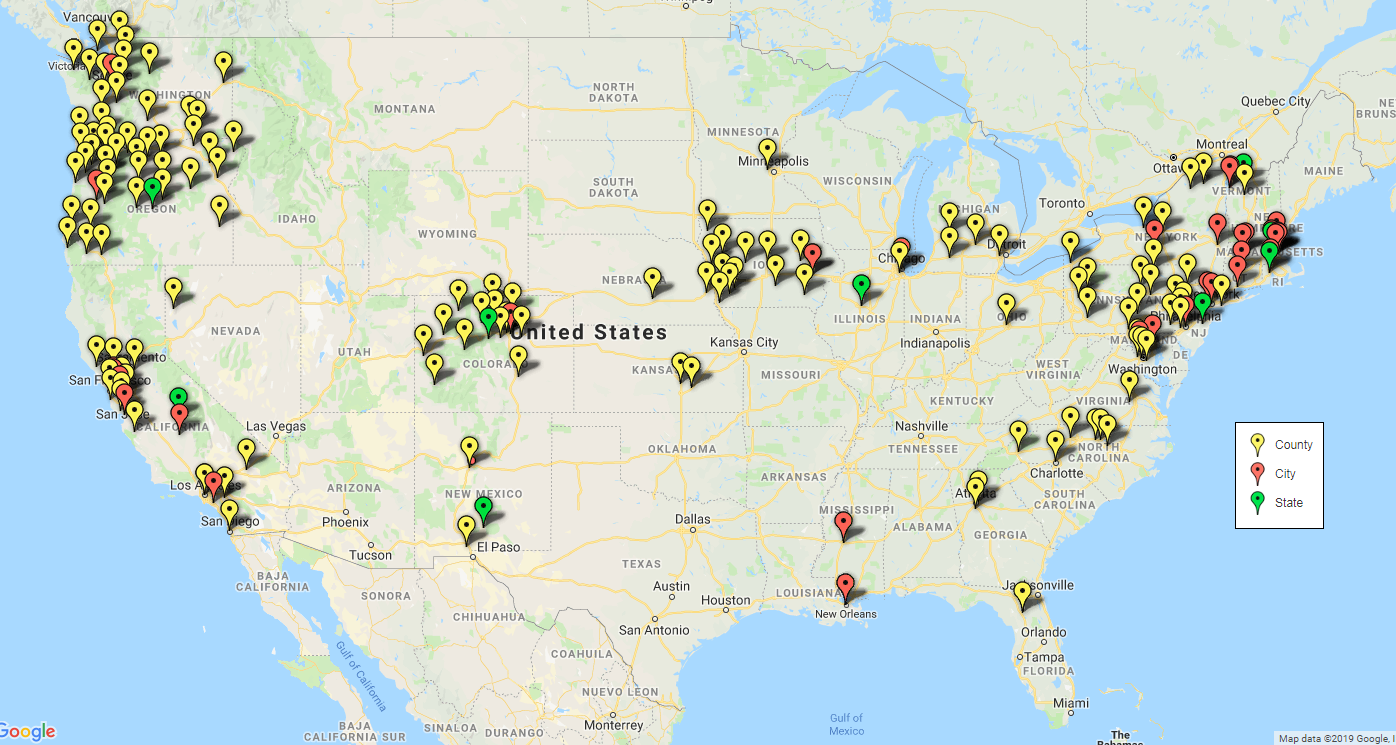 Map Sanctuary Cities, Counties, and States Center for Immigration