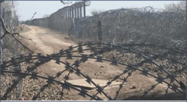 Hungary's steel border fence with Serbia in 2019