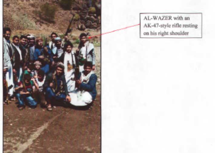 The U.S. resident reputed to be Gaafar Muhammed Ebrahim Al-Wazer with a band of Houthi rebels in Yemen and now of Altoona Pennsylvania