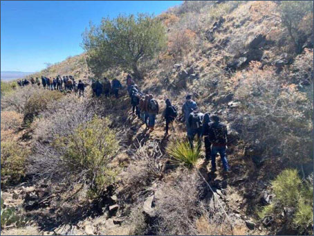 a typical large immigrant group traveling in Big Bend Sector