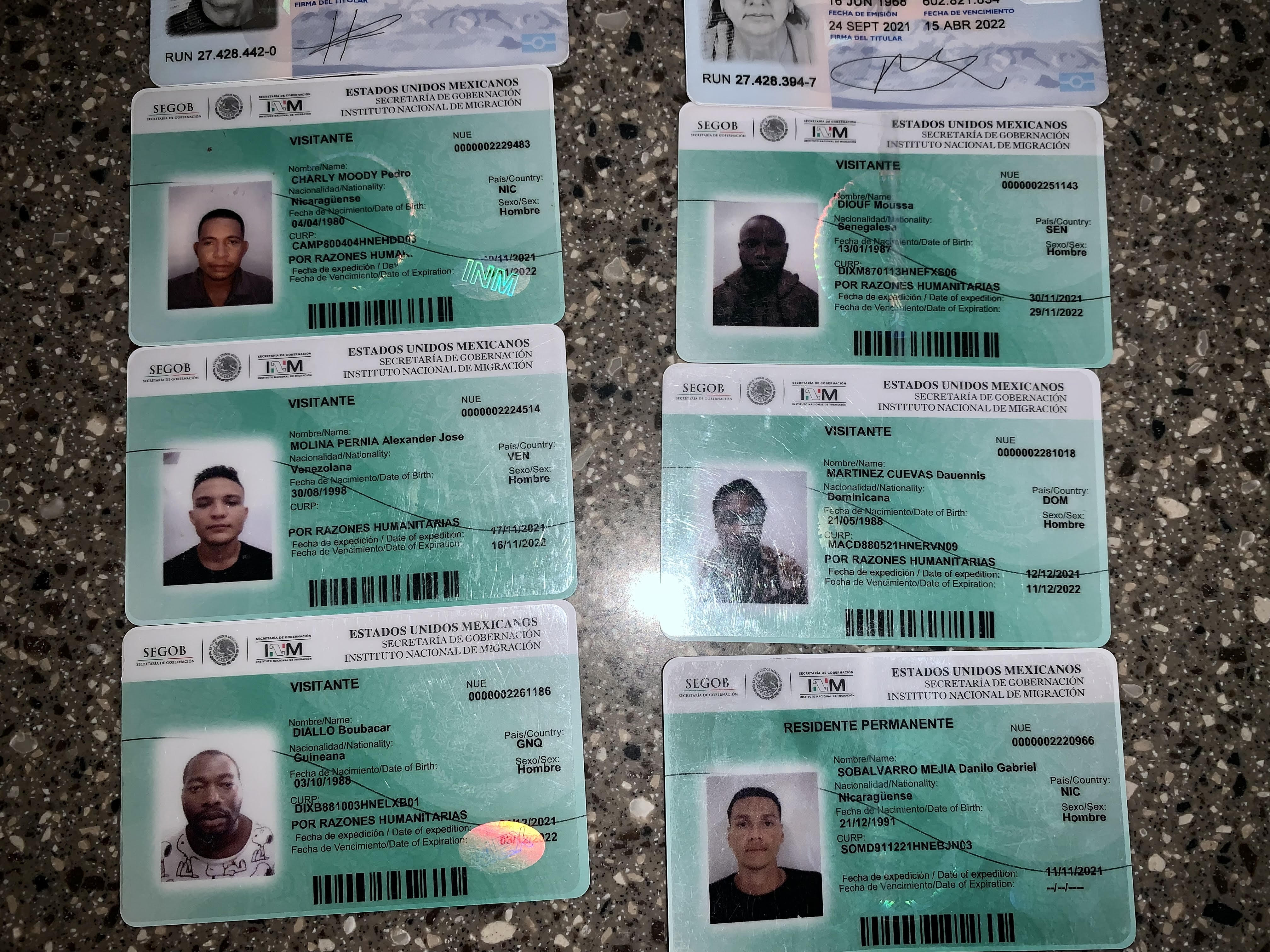 Discarded Mexican residency cards