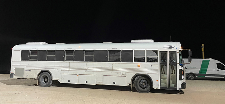 Bus used to transport migrants