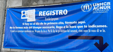 UN workers help long lines of immigrants apply for aid in Tapachula Mexico