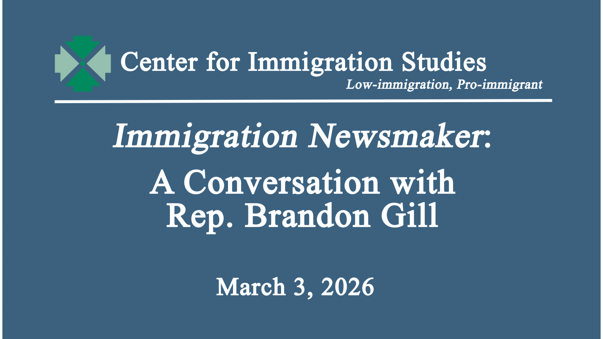 A Conversation with Rep. Brandon Gill